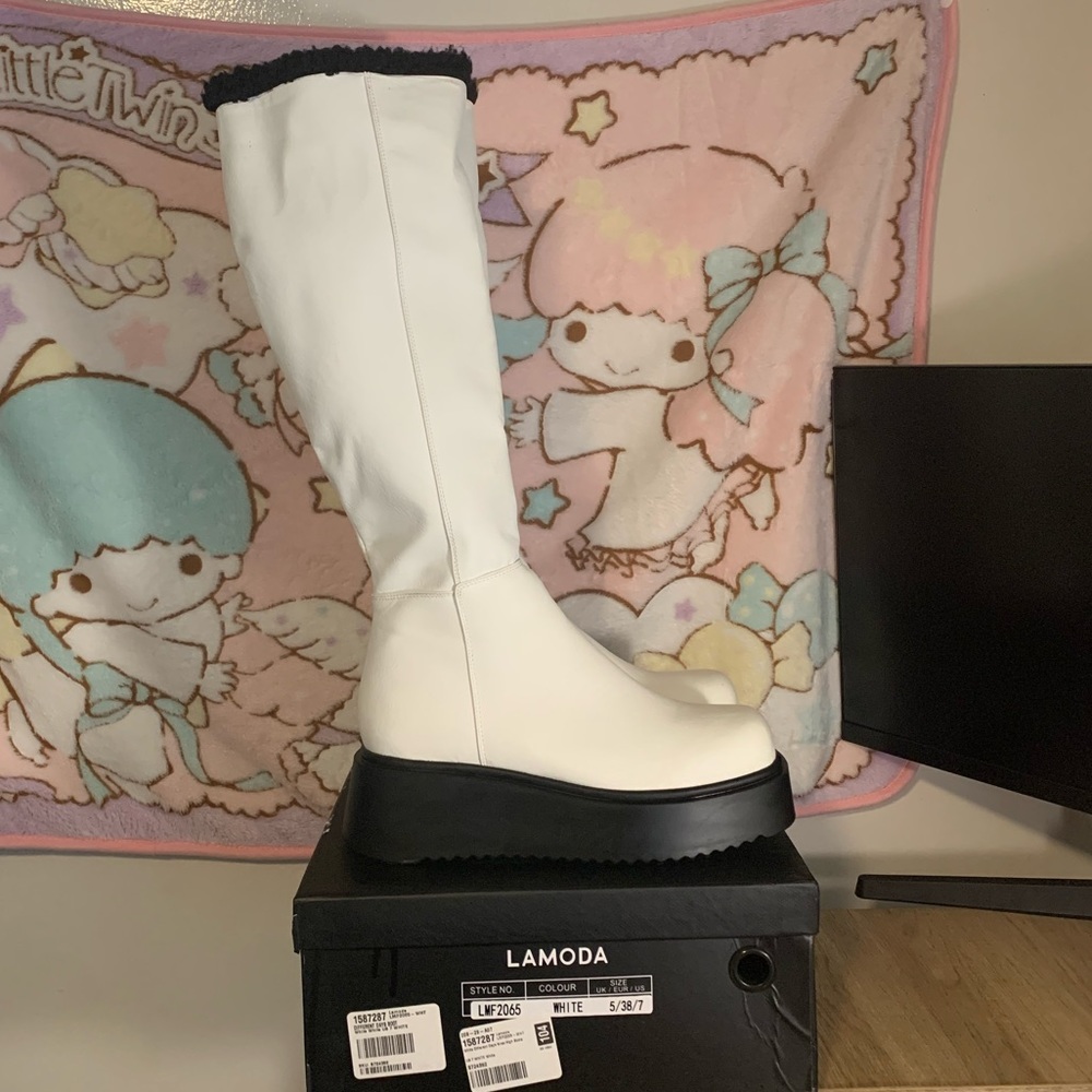 Dolls Kill Lamoda White Different Days Knee High Boots